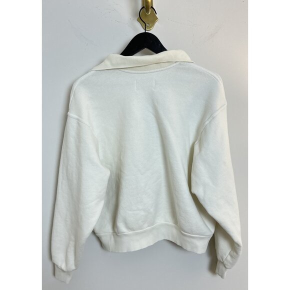 CITIZENS OF HUMANITY Remi Cotton-Blend Jersey Sweatshirt in White Size Large - Picture 6 of 9
